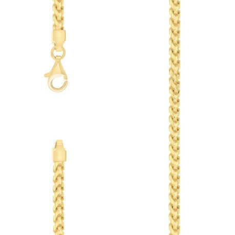 925 Silver Solid Franco Chain Yellow 370 3.7mm