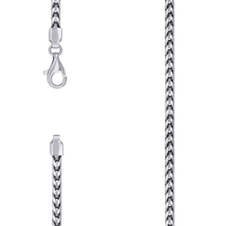 925 Silver Solid Franco Chain Rhodium 420 4.2mm