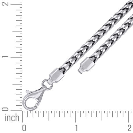 925 Silver Solid Franco Chain Rhodium 420 4.2mm