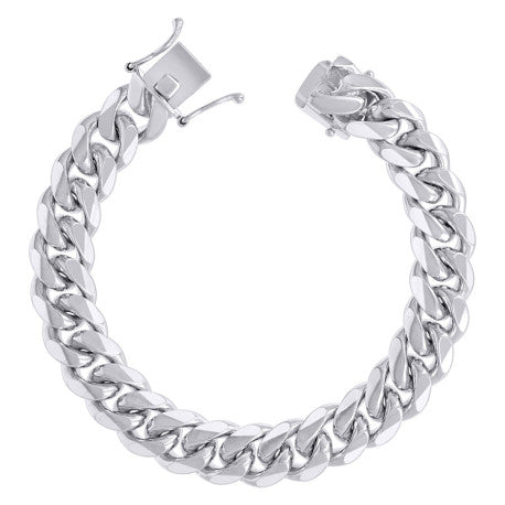 925 Sterling Silver Solid Miami Cuban Chain Rhodium 350 11.8mm