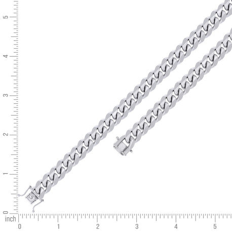 925 Sterling Silver Solid Miami Cuban Chain Rhodium 350 11.8mm