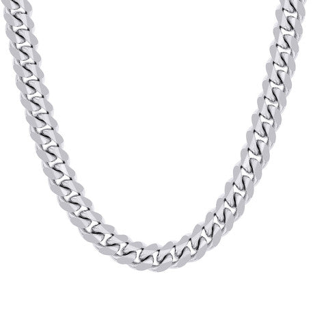 925 Sterling Silver Solid Miami Cuban Chain Rhodium 350 11.8mm