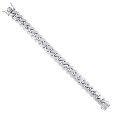 925 Sterling Silver Solid Miami Cuban Chain Rhodium 450 14.5mm