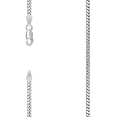 925 Sterling Silver Solid Miami Cuban Chain Rhodium 080 2.6mm
