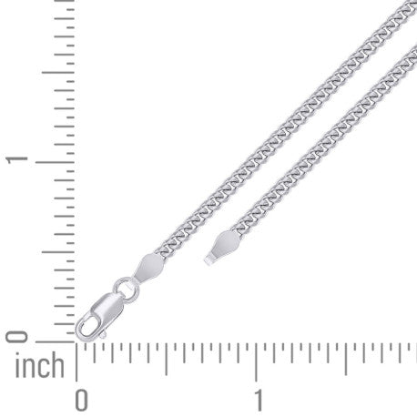 925 Sterling Silver Solid Miami Cuban Chain Rhodium 080 2.6mm