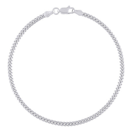 925 Sterling Silver Solid Miami Cuban Chain Rhodium 080 2.6mm