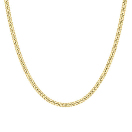 925 Sterling Silver Solid Miami Cuban Chain Yellow 080 2.6mm
