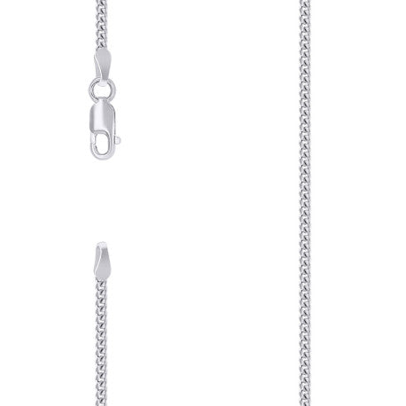 925 Sterling Silver Solid Miami Cuban Chain Rhodium 060 2mm
