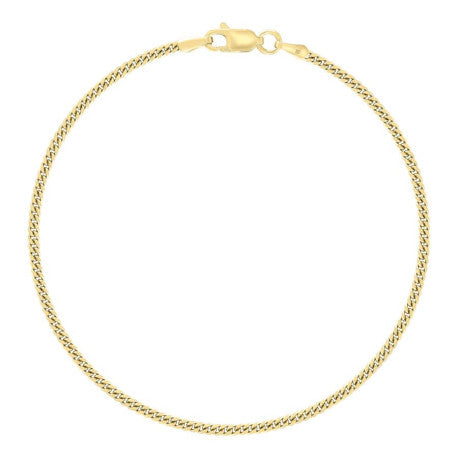 925 Sterling Silver Solid Miami Cuban Chain Yellow 060 2mm