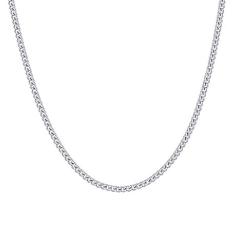 925 Sterling Silver Solid Miami Cuban Chain Rhodium 060 2mm