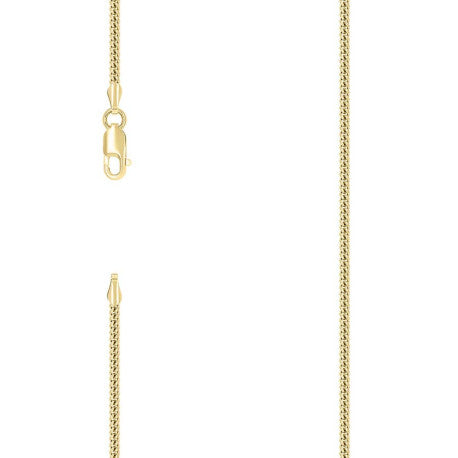 925 Sterling Silver Solid Miami Cuban Chain Yellow 060 2mm