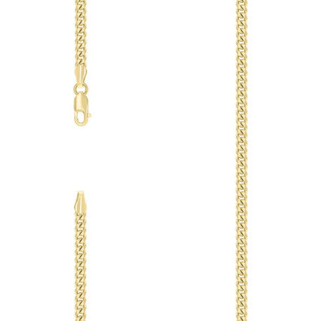 925 Sterling Silver Solid Miami Cuban Chain Yellow 100 3.5mm