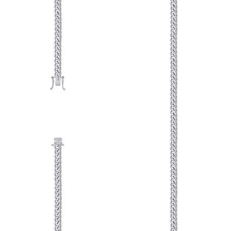 925 Sterling Silver Solid Miami Cuban Chain Rhodium 120 4.1mm