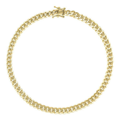 925 Sterling Silver Solid Miami Cuban Chain Yellow 120 4.1mm