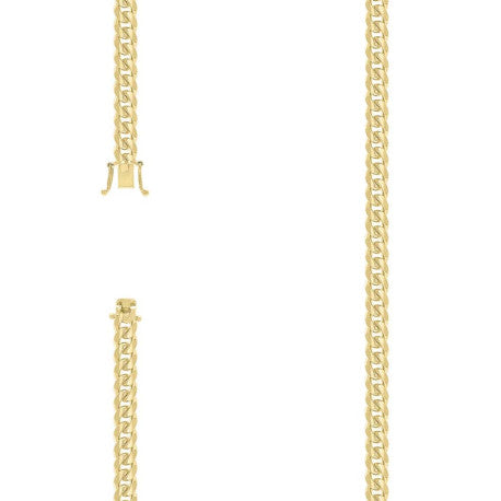 925 Sterling Silver Solid Miami Cuban Chain Yellow 150 4.9mm