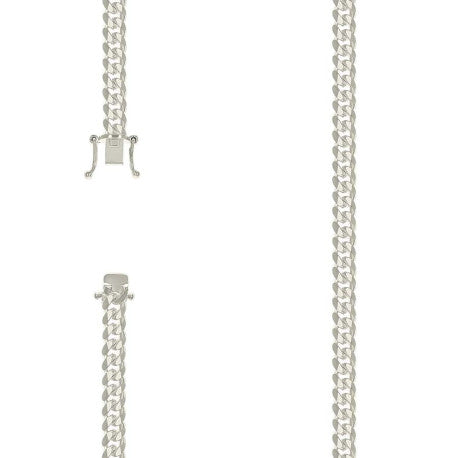925 Sterling Silver Solid Miami Cuban Chain Silver 180 6.3mm