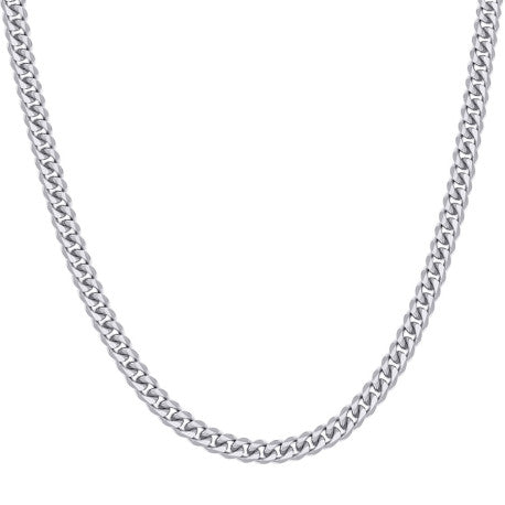 925 Sterling Silver Solid Miami Cuban Chain Rhodium 180 6.3mm