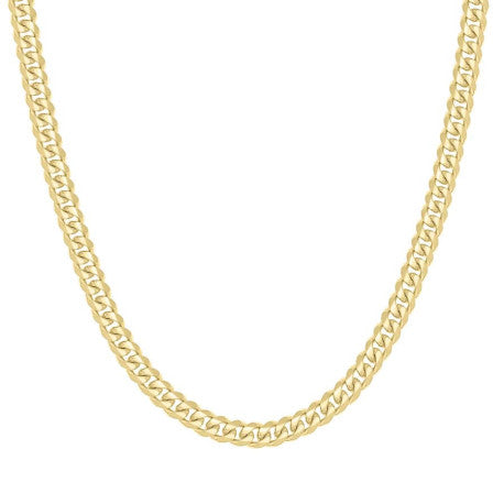 925 Sterling Silver Solid Miami Cuban Chain Yellow 200 7mm
