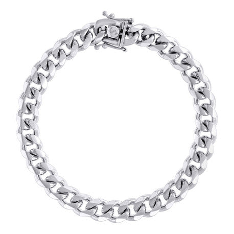 925 Sterling Silver Solid Miami Cuban Chain Rhodium 250 8.4mm