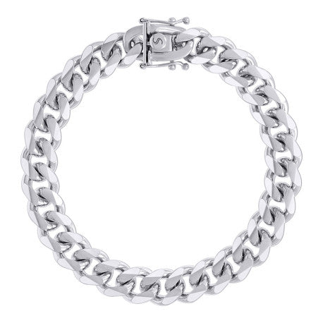 925 Sterling Silver Solid Miami Cuban Chain Rhodium 300 9.8mm