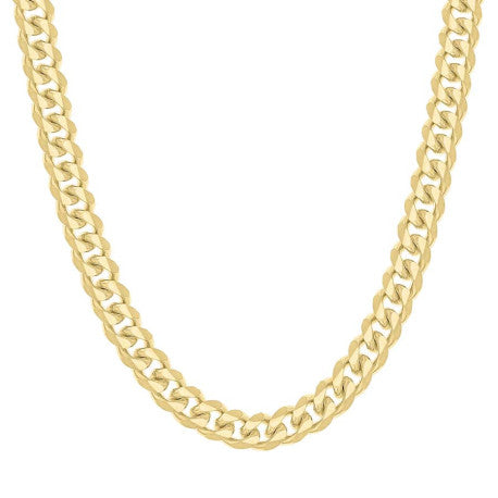 925 Sterling Silver Solid Miami Cuban Chain Yellow 300 9.8mm
