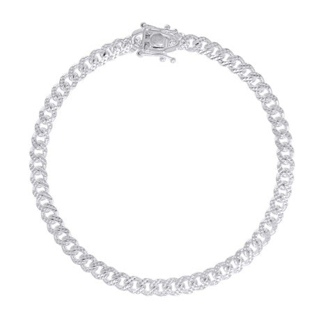925 Sterling Silver Solid Miami Cuban Pyramid Chain Rhodium 150 4.9mm