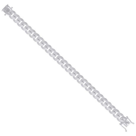 925 Sterling Silver Solid Miami Cuban Pyramid Chain Rhodium 300 9.8mm