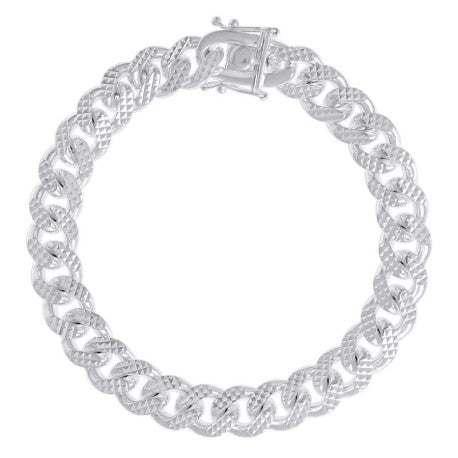 925 Sterling Silver Solid Miami Cuban Pyramid Chain Rhodium 300 9.8mm