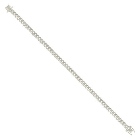 925 Sterling Silver Solid Miami Cuban Pyramid Chain Silver 150 4.9mm