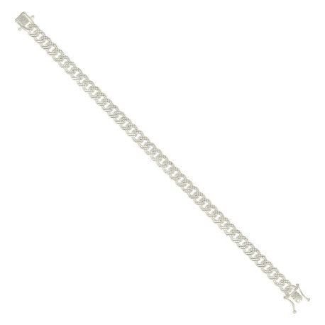 925 Sterling Silver Solid Miami Cuban Pyramid Chain Silver 200 7mm