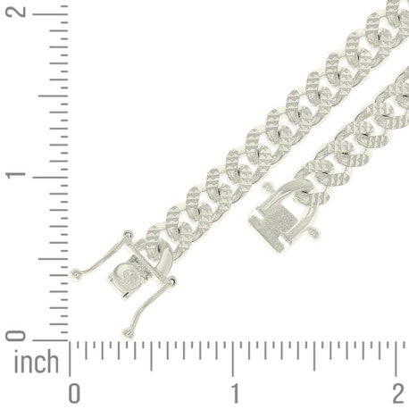 925 Sterling Silver Solid Miami Cuban Pyramid Chain Silver 200 7mm