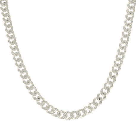 925 Sterling Silver Solid Miami Cuban Pyramid Chain Silver 250 8.4mm