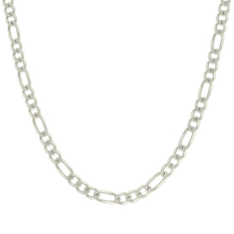925 Sterling Silver Solid Pave Classic Figaro Silver Plated 100 4.0mm