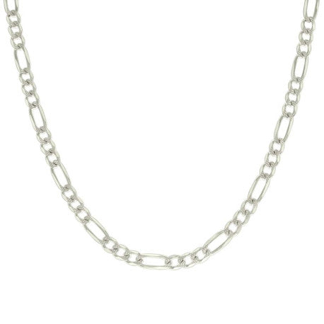 925 Sterling Silver Solid Pave Classic Figaro Silver Plated 150 6.0mm