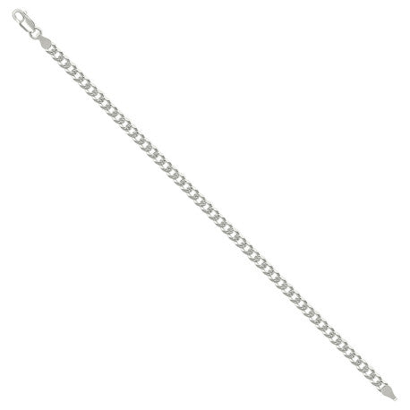 925 Sterling Silver Solid Pave Super Flat Cuban Chain Silver 120 4.7mm
