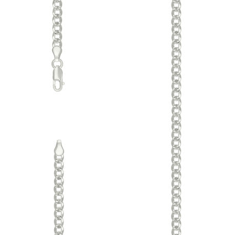 925 Sterling Silver Solid Pave Super Flat Cuban Chain Silver 120 4.7mm