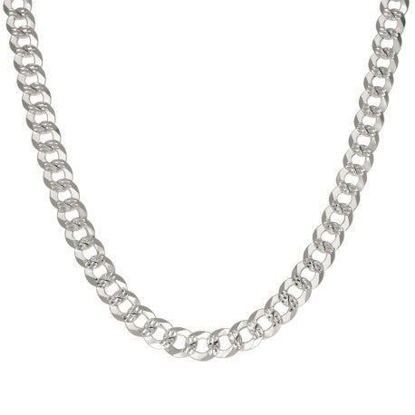 925 Sterling Silver Solid Pave Super Flat Cuban Chain Silver 200 7.8mm