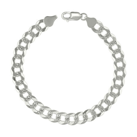 925 Sterling Silver Solid Pave Super Flat Cuban Chain Silver 200 7.8mm