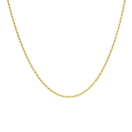 925 Sterling Silver Solid Rope Chain Yellow 025 0.5mm