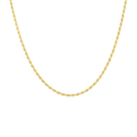 925 Sterling Silver Solid Rope Chain Yellow 035 1.5mm