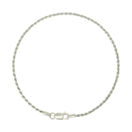925 Sterling Silver Solid Rope Chain Silver 035 1.5mm