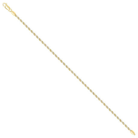 925 Sterling Silver Solid Rope Chain Two Tone 050 2.5mm