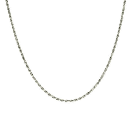 925 Sterling Silver Solid Rope Chain Silver 050 2.5mm