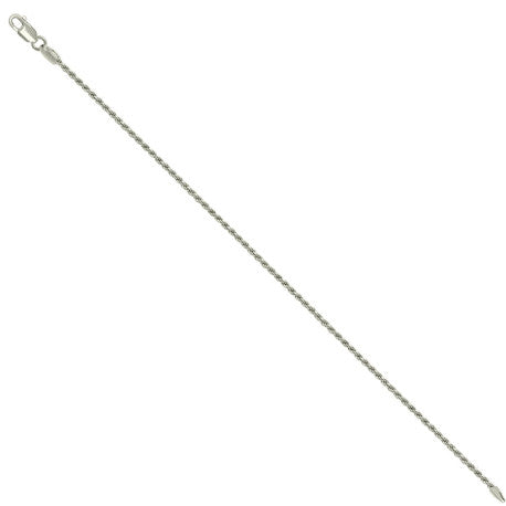 925 Sterling Silver Solid Rope Chain Silver 040 2mm