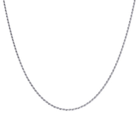 925 Sterling Silver Solid Rope Chain Rhodium 040 2mm