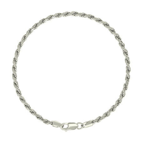 925 Sterling Silver Solid Rope Chain Silver 060 3mm