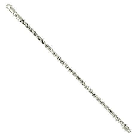 925 Sterling Silver Solid Rope Chain Silver 100 4.5mm