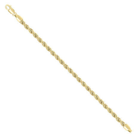 925 Sterling Silver Solid Rope Chain Yellow 100 4.5mm
