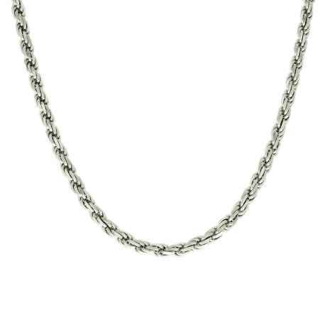 925 Sterling Silver Solid Rope Chain Silver 100 4.5mm
