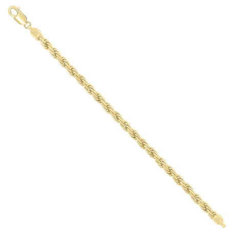 925 Sterling Silver Solid Rope Chain Yellow 120 5mm
